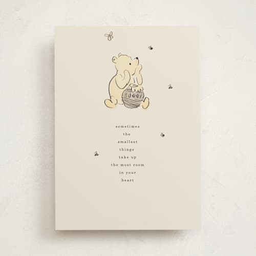 This is a eggshell new baby greeting cards with standard by Baumbirdy called disney's winnie greetings printing on signature in greeting cards