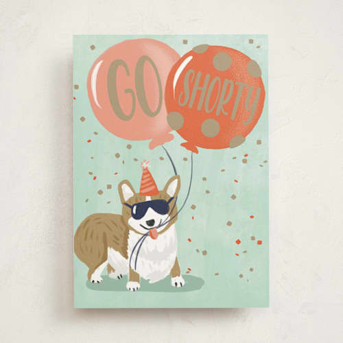 This is a mint birthday cards with standard by Gina Grittner called go shorty printing on signature in greeting cards