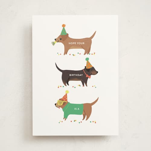 This is a bark birthday cards with standard by Itsy Belle Studio called real wiener printing on signature in greeting cards