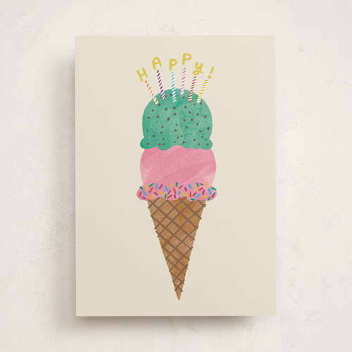 This is a cream birthday cards with standard by Jen Owens called i-scream printing on signature in greeting cards