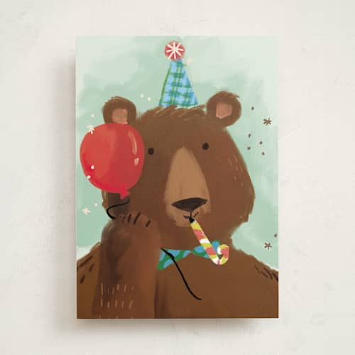 This is a fudge birthday cards with standard by Rebecca Durflinger called birthday bear printing on signature in greeting cards