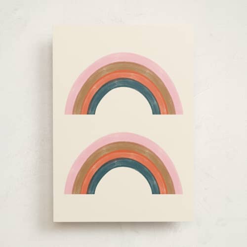 This is a rainbow greeting cards with standard by Emanuela Carratoni called double vintage rainbow printing on signature in greeting cards