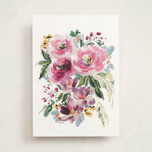 This is a rose greeting cards with standard by Britt Mills called ella bloom printing on signature in greeting cards