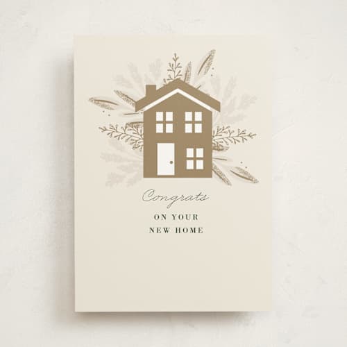 This is a eggnog congratulations cards with standard by Oma N. Ramkhelawan called gilded home printing on signature in greeting cards