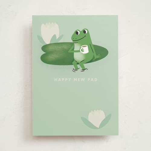 This is a lily pad congratulations cards with standard by mo kelley called new pad printing on signature in greeting cards