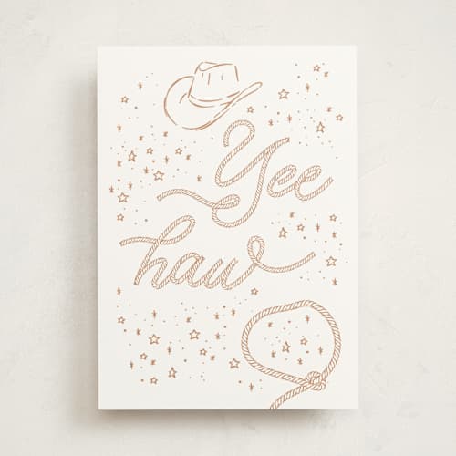 This is a rope congratulations cards with standard by Claudia Orengo called yeehaw printing on signature in greeting cards