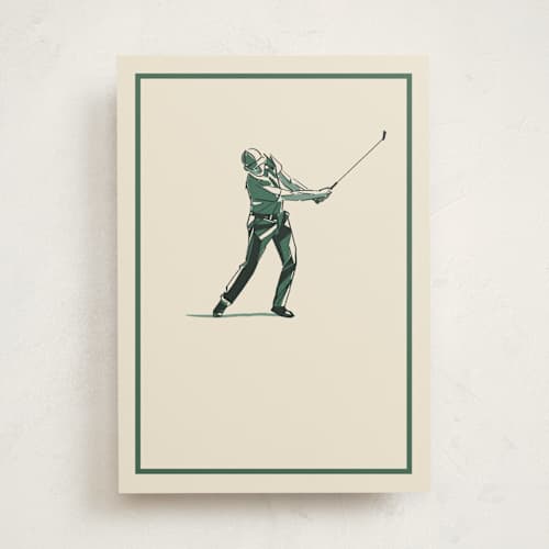 This is a cream congratulations cards with standard by Becky Nimoy called golf time printing on signature in greeting cards