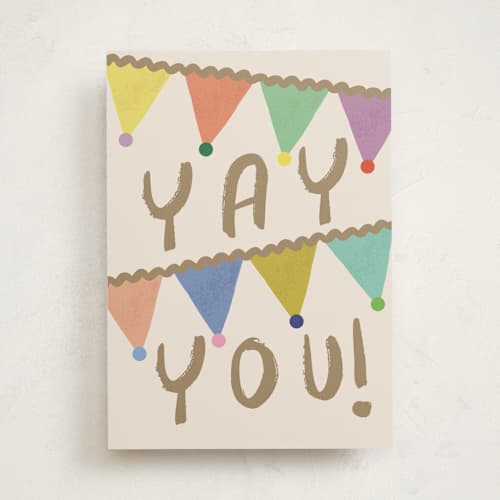This is a chocolate congratulations cards with standard by Summer Winkelman called yay you! printing on signature in greeting cards