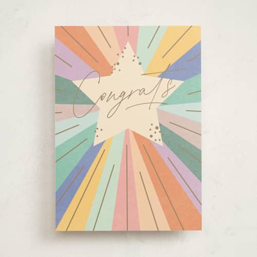 This is a star congratulations cards with standard by Creo Study called you shine printing on signature in greeting cards