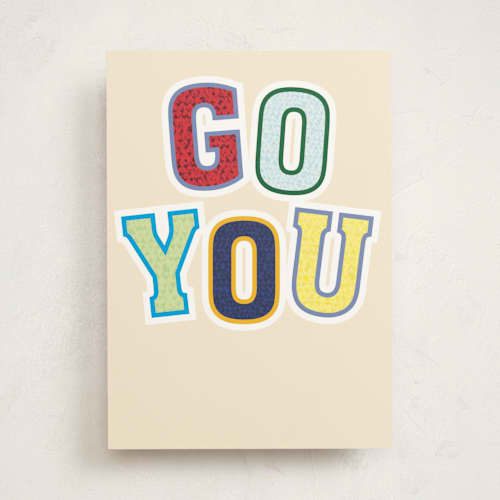 This is a buttercream congratulations cards with standard by Baumbirdy called go you printing on signature in greeting cards