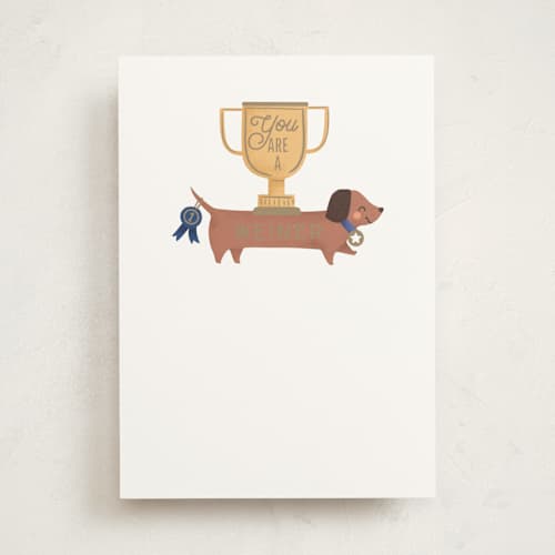 This is a bone congratulations cards with standard by Itsy Belle Studio called congrats weiner printing on signature in greeting cards