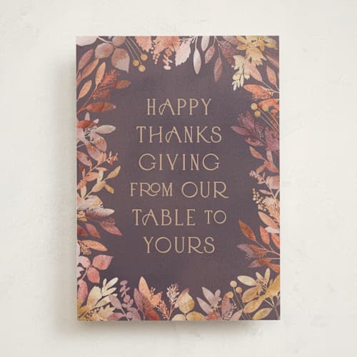 This is a orchid greeting cards with standard by Hooray Creative called autumn foliage printing on signature in greeting cards