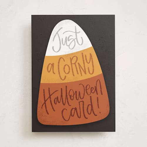 This is a obsidian greeting cards with standard by Amy Payne called corny card printing on signature in greeting cards
