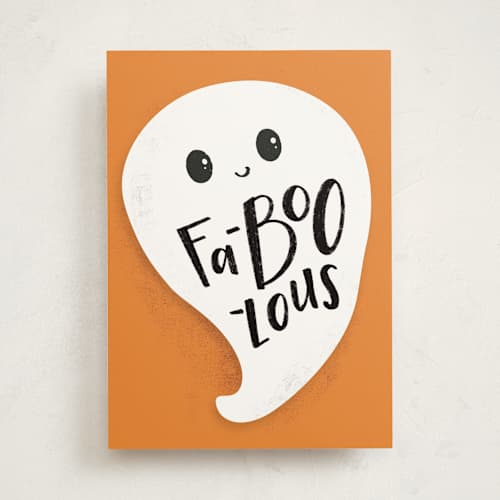This is a pumpkin greeting cards with standard by Amy Payne called faboolous printing on signature in greeting cards
