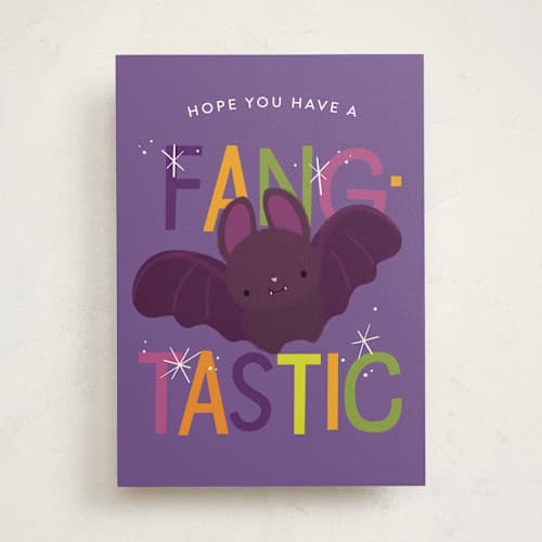 This is a indigo greeting cards with standard by Itsy Belle Studio called fangtastic printing on signature in greeting cards