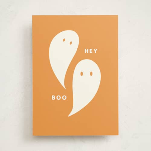 This is a pumpkin greeting cards with standard by Tennie and Co. called booo printing on signature in greeting cards