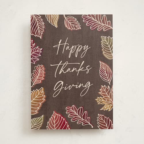 This is a maple greeting cards with standard by Hooray Creative called fall foliage printing on signature in greeting cards