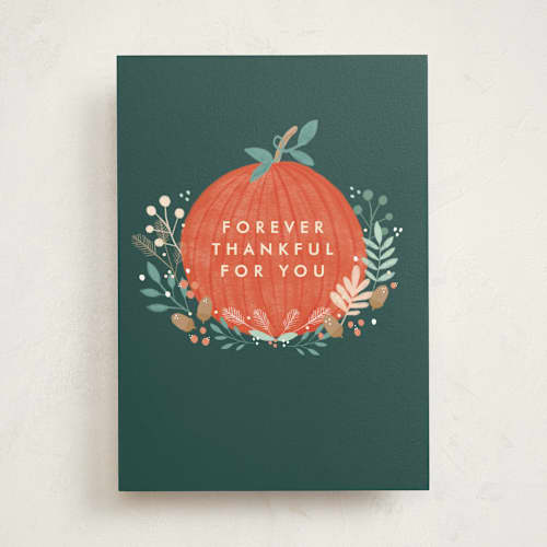 This is a evergreen greeting cards with standard by Bethan called forever grateful printing on signature in greeting cards
