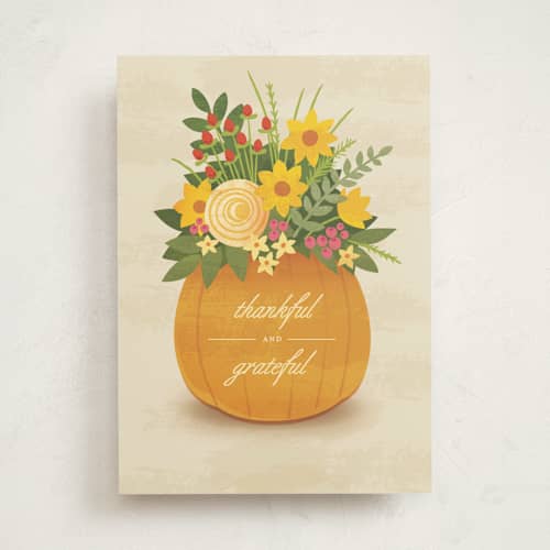 This is a pumpkin greeting cards with standard by Jessica Ogden called autumn bouquet printing on signature in greeting cards