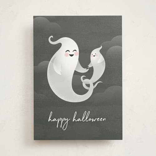 This is a ghost greeting cards with standard by Jessica Ogden called little boo printing on signature in greeting cards
