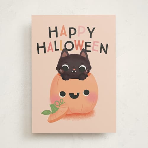 This is a dessert greeting cards with standard by Itsy Belle Studio called pumpkin cat printing on signature in greeting cards
