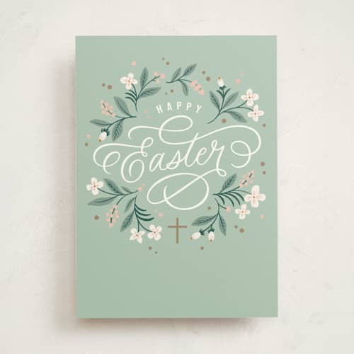 This is a fern greeting cards with standard by Kristen Smith called easter flowers printing on signature in greeting cards