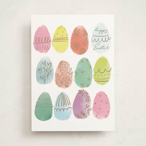 This is a christmas lights greeting cards with standard by Rebecca Durflinger called bright and egg-citing printing on signature in greeting cards