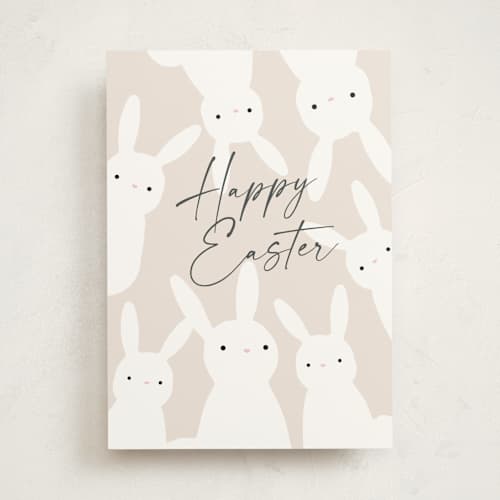 This is a ivory greeting cards with standard by AK Graphics called peekaboo bunnies printing on signature in greeting cards