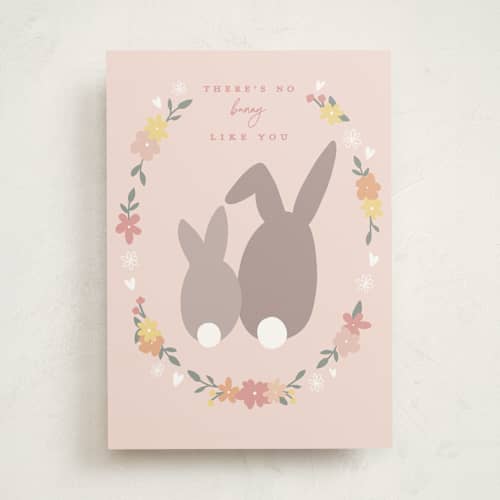 This is a rosewater greeting cards with standard by Courtney Anne called big and little bunny printing on signature in greeting cards