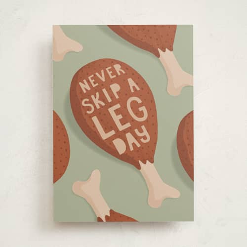 This is a parsley greeting cards with standard by tinaleeart called leg day printing on signature in greeting cards