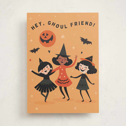This is a butternut squash greeting cards with standard by Tennie and Co. called goulfriends printing on signature in greeting cards