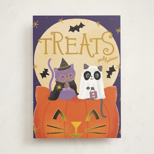 This is a wisteria greeting cards with standard by Becky Nimoy called kitten's halloween printing on signature in greeting cards