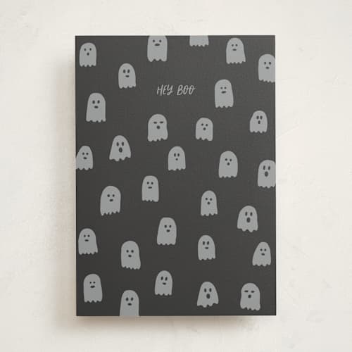 This is a coal greeting cards with standard by Kelly Watkins called mini ghosts printing on signature in greeting cards