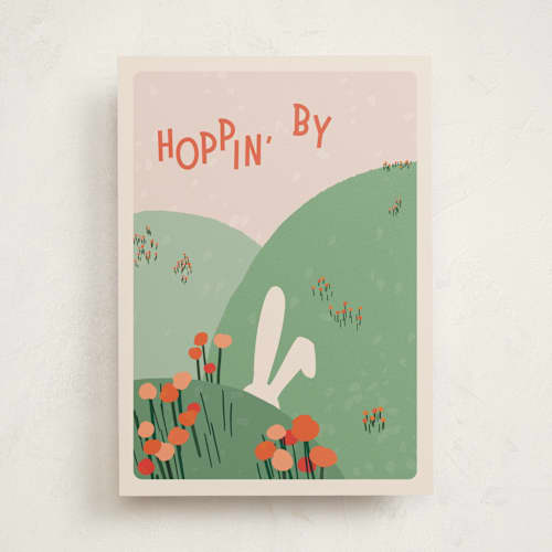 This is a garden greeting cards with standard by Merian called bunny trail printing on signature in greeting cards