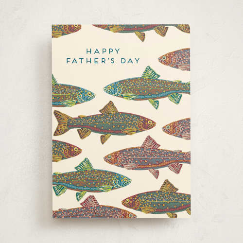 This is a river fathers day cards with standard by Snow and Ivy called fishy printing on signature in greeting cards