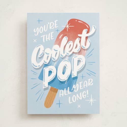 This is a frost fathers day cards with standard by Sam Dubeau called coolest pop printing on signature in greeting cards