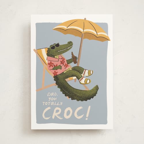 This is a broccoli fathers day cards with standard by Jenna Holcomb called crocin' it printing on signature in greeting cards