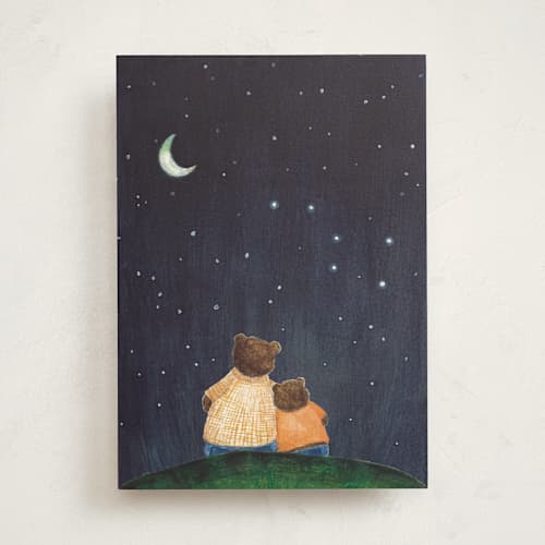 This is a midnight fathers day cards with standard by Monica Hees called under the stars printing on signature in greeting cards