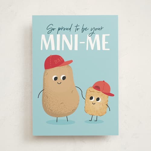This is a surf fathers day cards with standard by Kacey Kendrick Wagner called tater & tot printing on signature in greeting cards