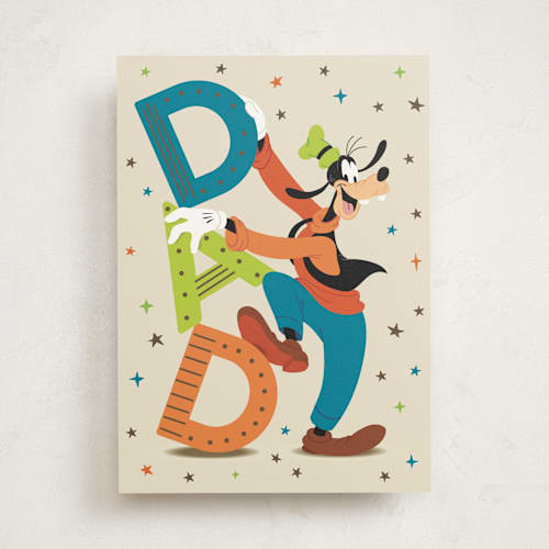 This is a buttercream fathers day cards with standard by Katie Zimpel called disney goofy dad printing on signature in greeting cards