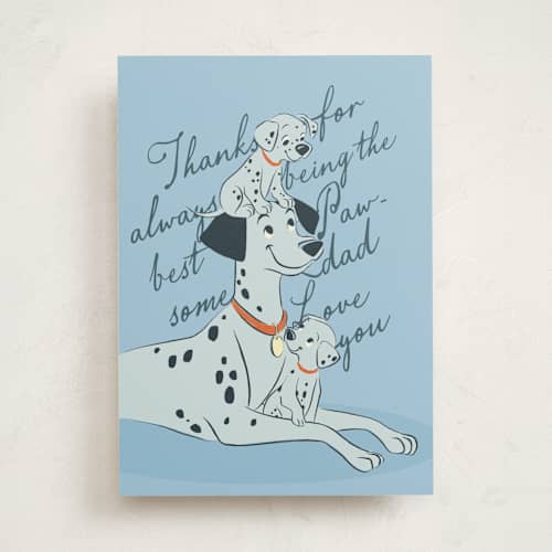 This is a sky fathers day cards with standard by Sabrin Deirani called disney's pawsome dad premiere printing on signature in greeting cards