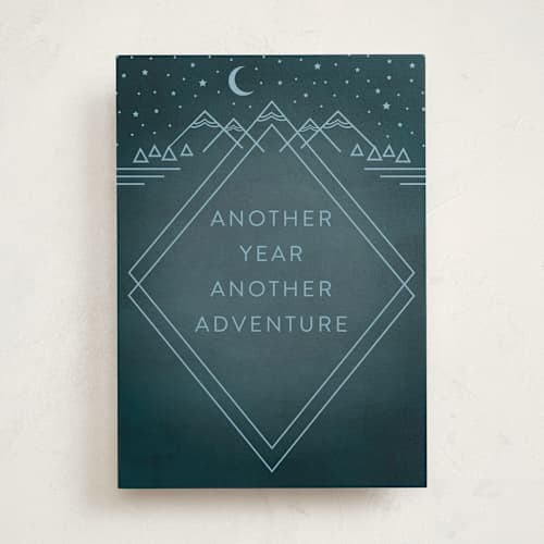 This is a navy birthday cards for him with standard by Summer Winkelman called mountain sky printing on signature in greeting cards