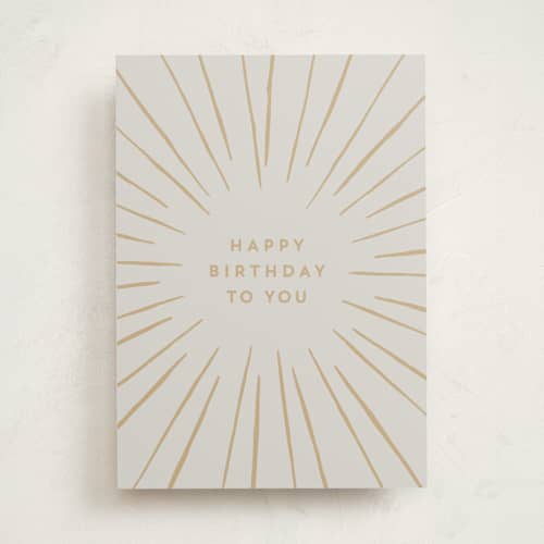 This is a grey birthday cards for him with standard by AK Graphics called birthday burst printing on signature in greeting cards