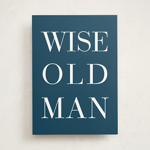 This is a navy birthday cards for him with standard by Alicia Schultz called wise old man printing on signature in greeting cards