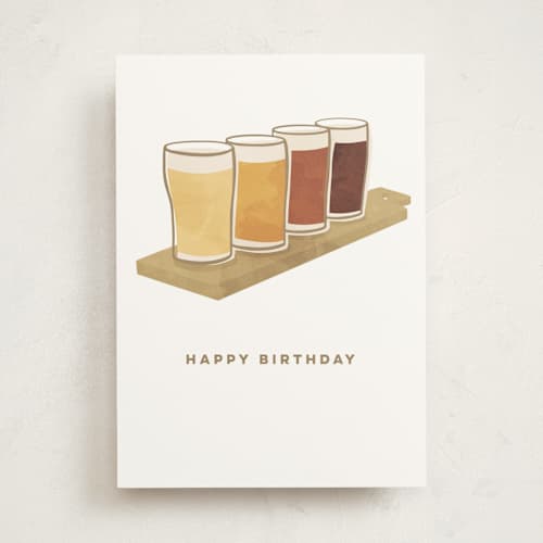 This is a champagne birthday cards for him with standard by Jessie Steury called take flight printing on signature in greeting cards