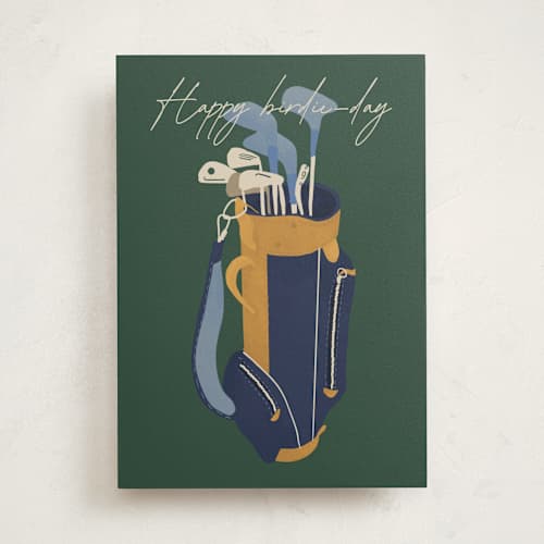 This is a evergreen birthday cards for him with standard by Tamara Hilje called birdieday printing on signature in greeting cards