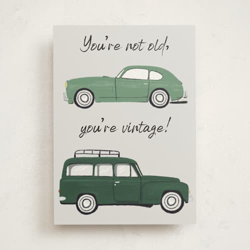 This is a evergreen birthday cards for him with standard by Juliana Zimmermann called classy printing on signature in greeting cards
