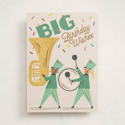 This is a vanilla birthday cards for him with standard by Karidy Walker called birthday band printing on signature in greeting cards