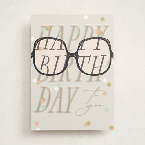 This is a mist birthday cards for him with standard by Gwen Bedat called presbyopia printing on signature in greeting cards