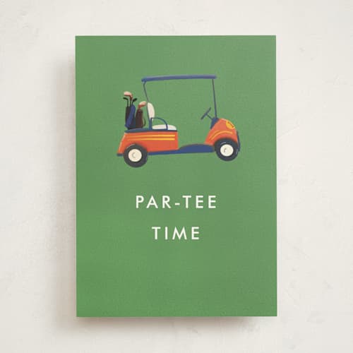 This is a grass birthday cards for him with standard by Becky Nimoy called golfing dad printing on signature in greeting cards